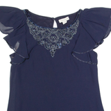 MONSOON Womens Blouse Blue UK 8