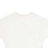 Womens Cropped Blouse Cream V-Neck Viscose L