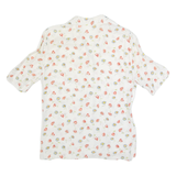 Womens Printed Shirt White Collared Floral UK 10