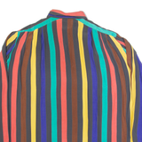 SIXTH SENSE Womens Printed Shirt Red Collared Long Sleeve Striped L