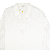 Womens Printed Shirt Cream Collared Long Sleeve Striped XL