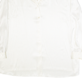 Womens Printed Shirt Cream Collared Long Sleeve Striped XL