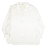 Womens Printed Shirt Cream Collared Long Sleeve Striped XL