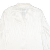 Womens Printed Shirt Cream Collared Long Sleeve Striped XL