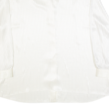 Womens Printed Shirt Cream Collared Long Sleeve Striped XL