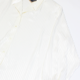 Womens Printed Shirt Cream Collared Long Sleeve Striped XL