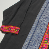 Womens Printed Top Black V-Neck Long Sleeve L