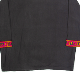 Womens Printed Top Black V-Neck Long Sleeve L