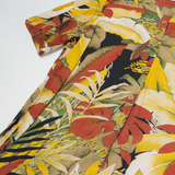 Womens Printed Top Yellow V-Neck Off Shoulder Floral UK 12