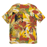 Womens Printed Top Yellow V-Neck Off Shoulder Floral UK 12