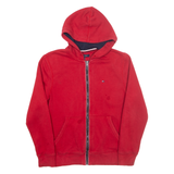 TOMMY HILFIGER Mens Red Hoodie Full Zip S