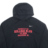 NIKE Kollege Klub Wisconsin Mens Black Hoodie USA XL