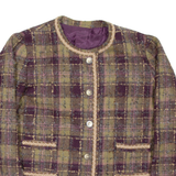 Womens Blazer Coat Purple Check M
