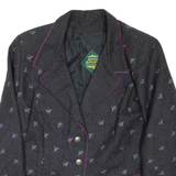 Womens Blazer Coat Black Floral M