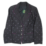 Womens Blazer Coat Black Floral M