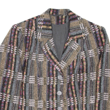 Womens Blazer Coat Grey Striped M