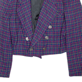 NORTON MCNAUGHTON Cropped Womens Blazer Coat Purple Check M