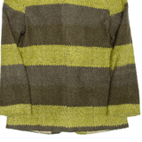 ALMA D'IENA PARIS Womens Blazer Coat Green Striped S