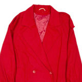 Womens Overcoat Coat Red Wool S