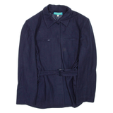 Belted Womens Overcoat Coat Blue Wool S