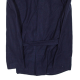 Belted Womens Overcoat Coat Blue Wool S