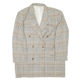 Womens Blazer Coat Brown Wool Check L