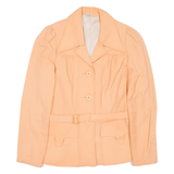 CLAUDINE Belted Womens Overcoat Coat Pink Wool S