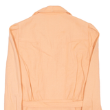 CLAUDINE Belted Womens Overcoat Coat Pink Wool S