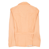 CLAUDINE Belted Womens Overcoat Coat Pink Wool S