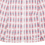 DELMOD Womens Overcoat Coat Pink Check M