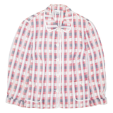 DELMOD Womens Overcoat Coat Pink Check M