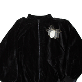 Mens Bomber Jacket Black Velvet XL