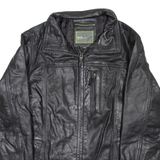 PAUL BERMAN Mens Jacket Black Leather S
