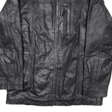 PAUL BERMAN Mens Jacket Black Leather S