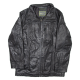 PAUL BERMAN Mens Jacket Black Leather S