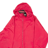 CHAMPION Mens Rain Jacket Red Nylon Hooded S