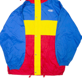 CATHEXeS Mens Windbreaker Jacket Red Nylon Hooded Colourblock M