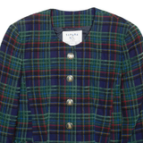 SEPARA Womens Overcoat Coat Green Wool Check UK 10