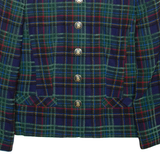 SEPARA Womens Overcoat Coat Green Wool Check UK 10