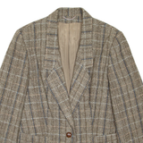 Womens Blazer Coat Brown Wool Check S