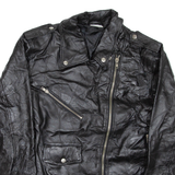 FLIGHT PATH Mens Motorcycle Jacket Black Leather S