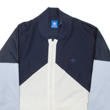 ADIDAS Womens Track Jacket Blue Colourblock UK 12