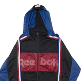 REEBOK Mens Track Jacket Black Hooded S