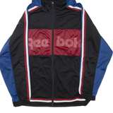 REEBOK Mens Track Jacket Black Hooded S