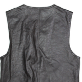 WESTERN HOUSE Mens Waistcoat Black Leather M