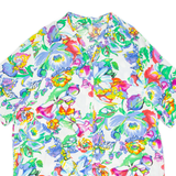 Womens Printed Blouse Blue V-Neck Floral UK 18
