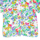 Womens Printed Blouse Blue V-Neck Floral UK 18