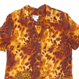 J.B.S Built In Top Womens Printed Blouse Brown V-Neck Animal Print UK 12