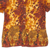 J.B.S Built In Top Womens Printed Blouse Brown V-Neck Animal Print UK 12