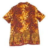 J.B.S Built In Top Womens Printed Blouse Brown V-Neck Animal Print UK 12